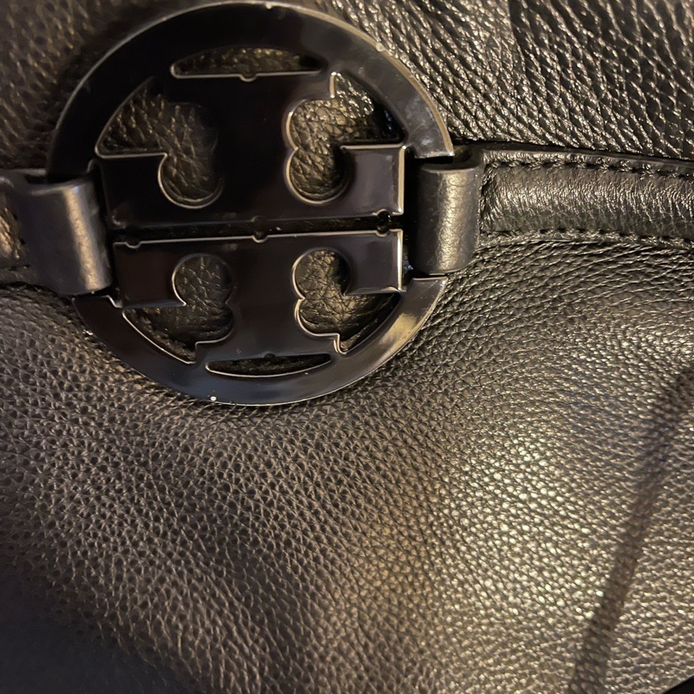 Tory Burch Shoulder Black Bag Pebbled Leather - Picture 2 of 9